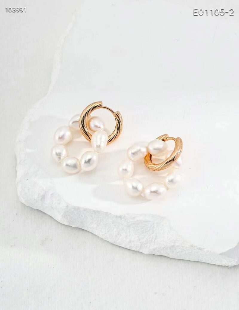 Pearl Orbit Hoop Earrings