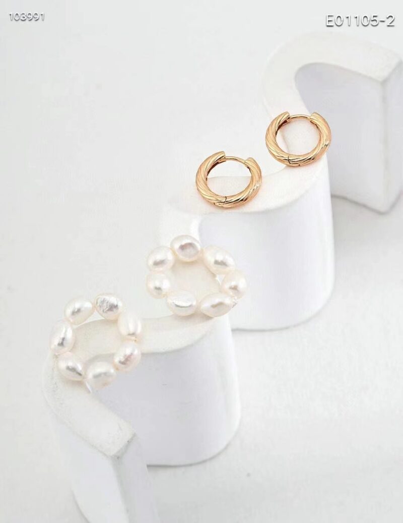 Pearl Orbit Hoop Earrings - Image 2