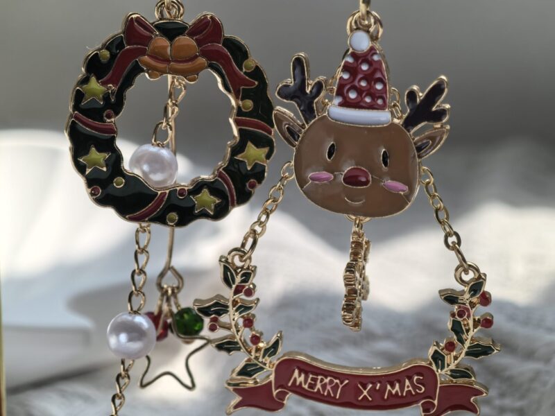 Merry Christmas elk earrings