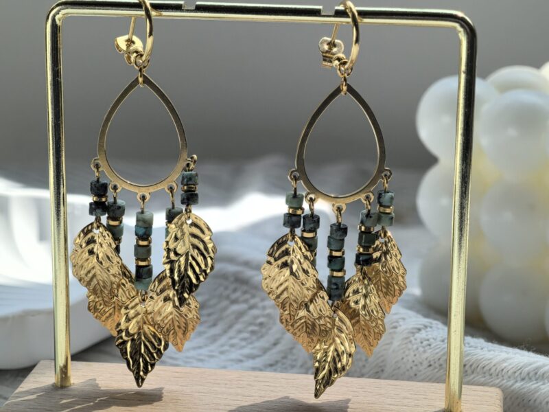 Golden leaf earrings