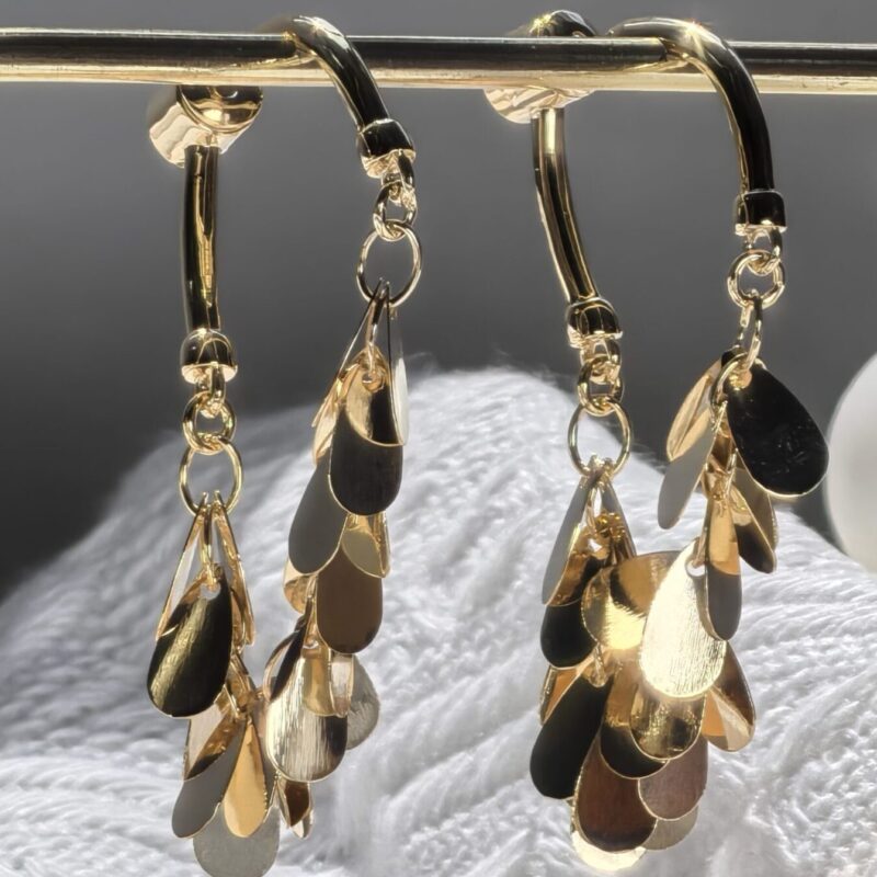 925 sterling silver 18K gold earrings