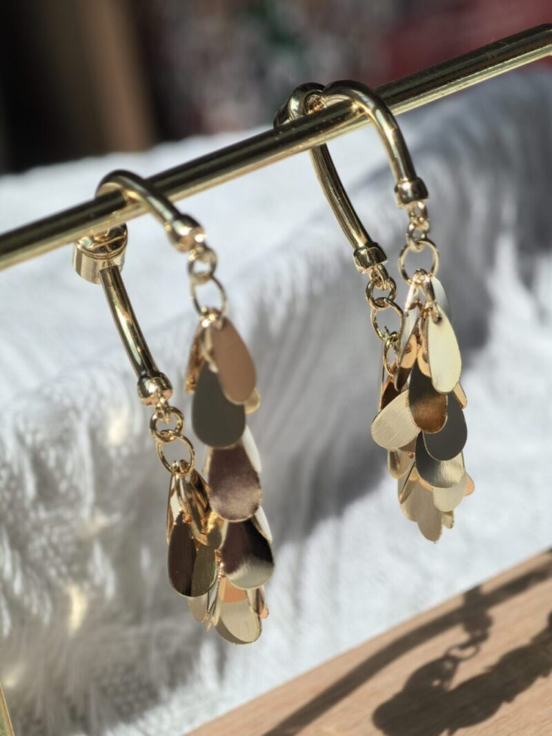 925 sterling silver 18K gold earrings - Image 5