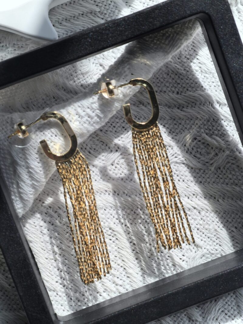 Sterling silver plated K gold earrings