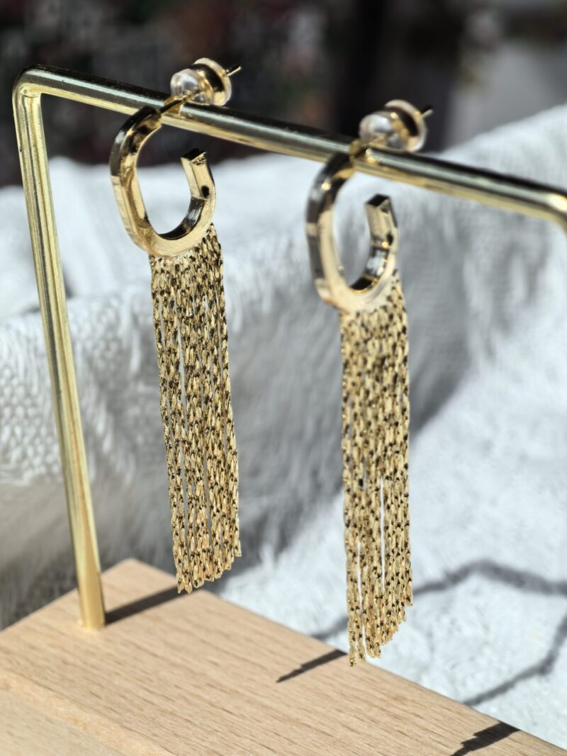 Sterling silver plated K gold earrings - Image 4